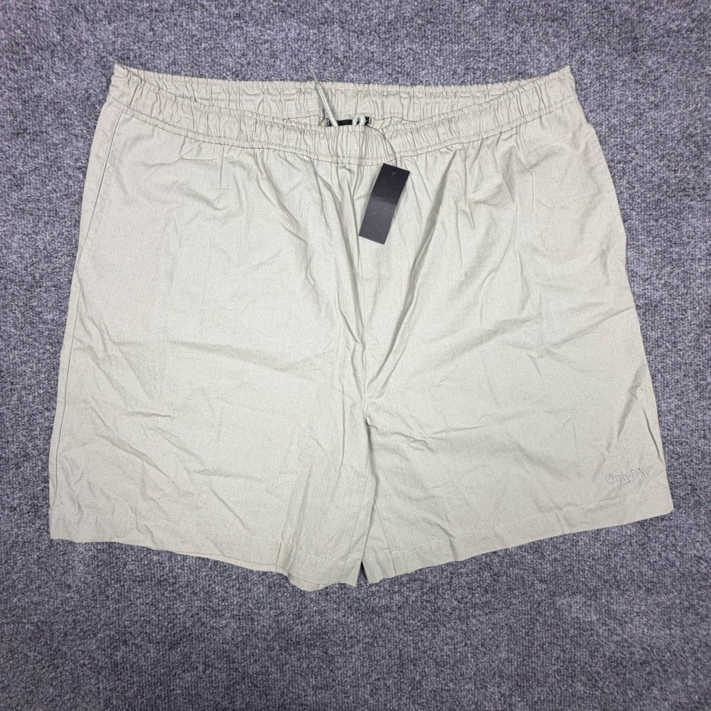 Only NY Ripstop Cotton Shorts Mens XXL Sage Green Khaki Elastic Waist Streetwear